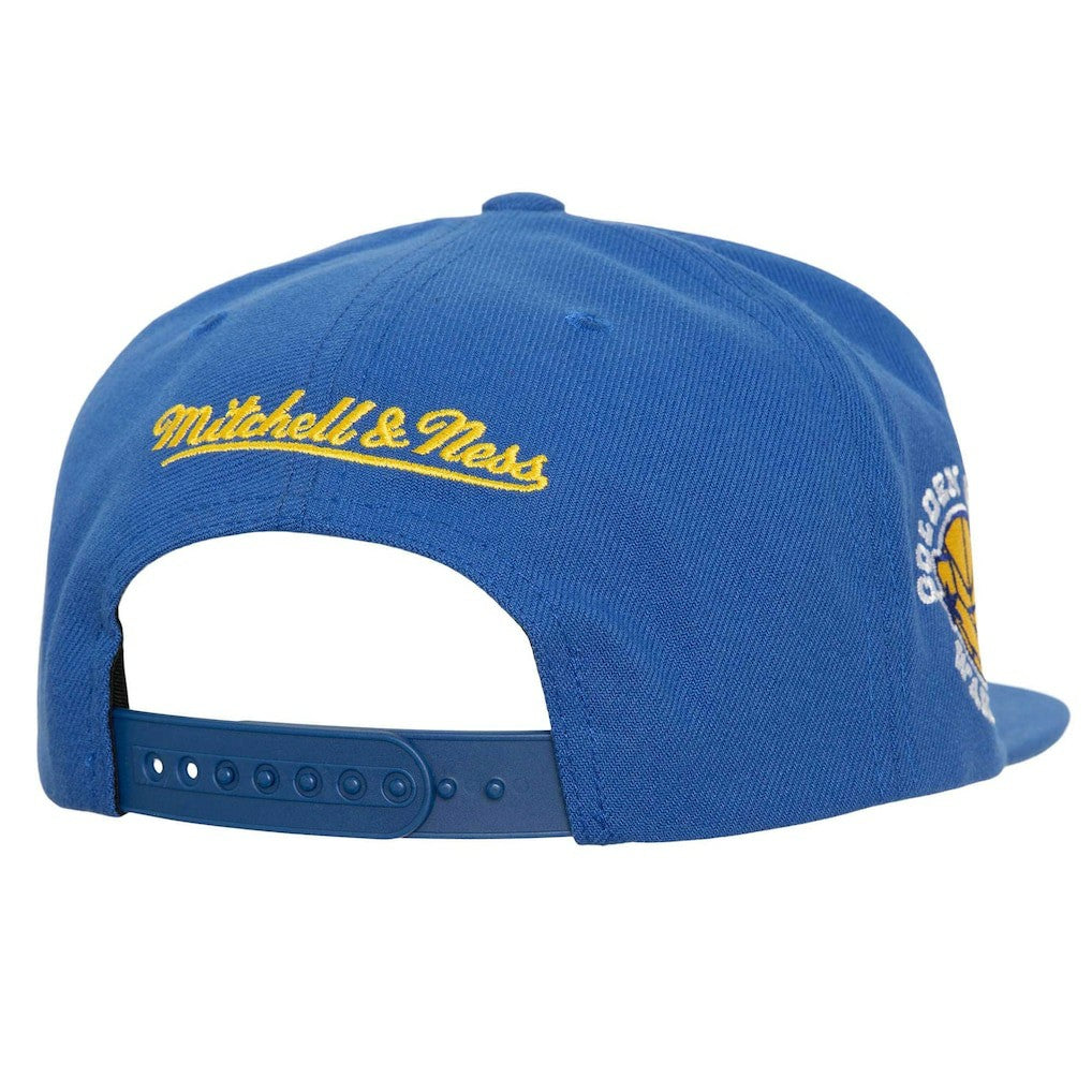 Mitchell & Ness Golden State Warriors Retro Sport Color Block Script Snapback Hat sale
