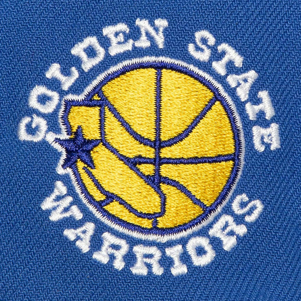 Mitchell & Ness Golden State Warriors Retro Sport Color Block Script Snapback Hat sale