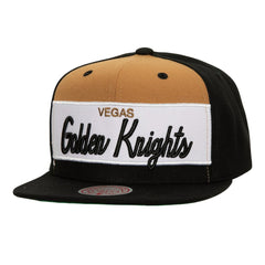 NHL Vegas Golden Knights Mitchell & Ness Retro Script Colorblock Snapback Hat