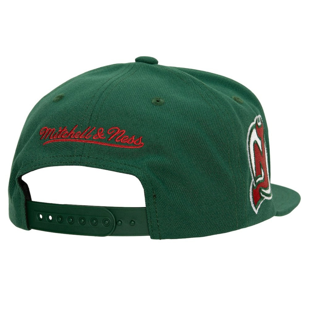 NHL New Jersey Devils Mitchell & Ness Retro Script Colorblock Snapback Hat