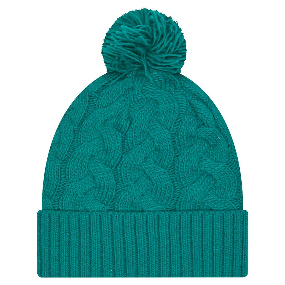 Women's Cable Cuffed Knit Hat with Pom - Miami Dolphins Hats