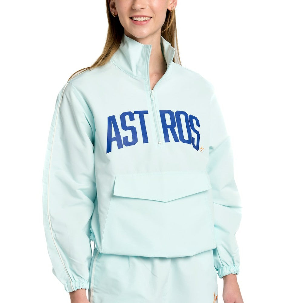 Light Blue Houston Astros Lusso Women's Parker Half-Zip Jacket