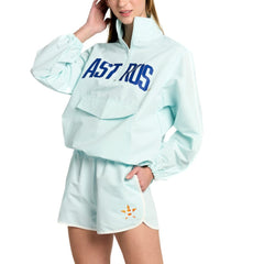 Light Blue Houston Astros Lusso Women's Parker Half-Zip Jacket