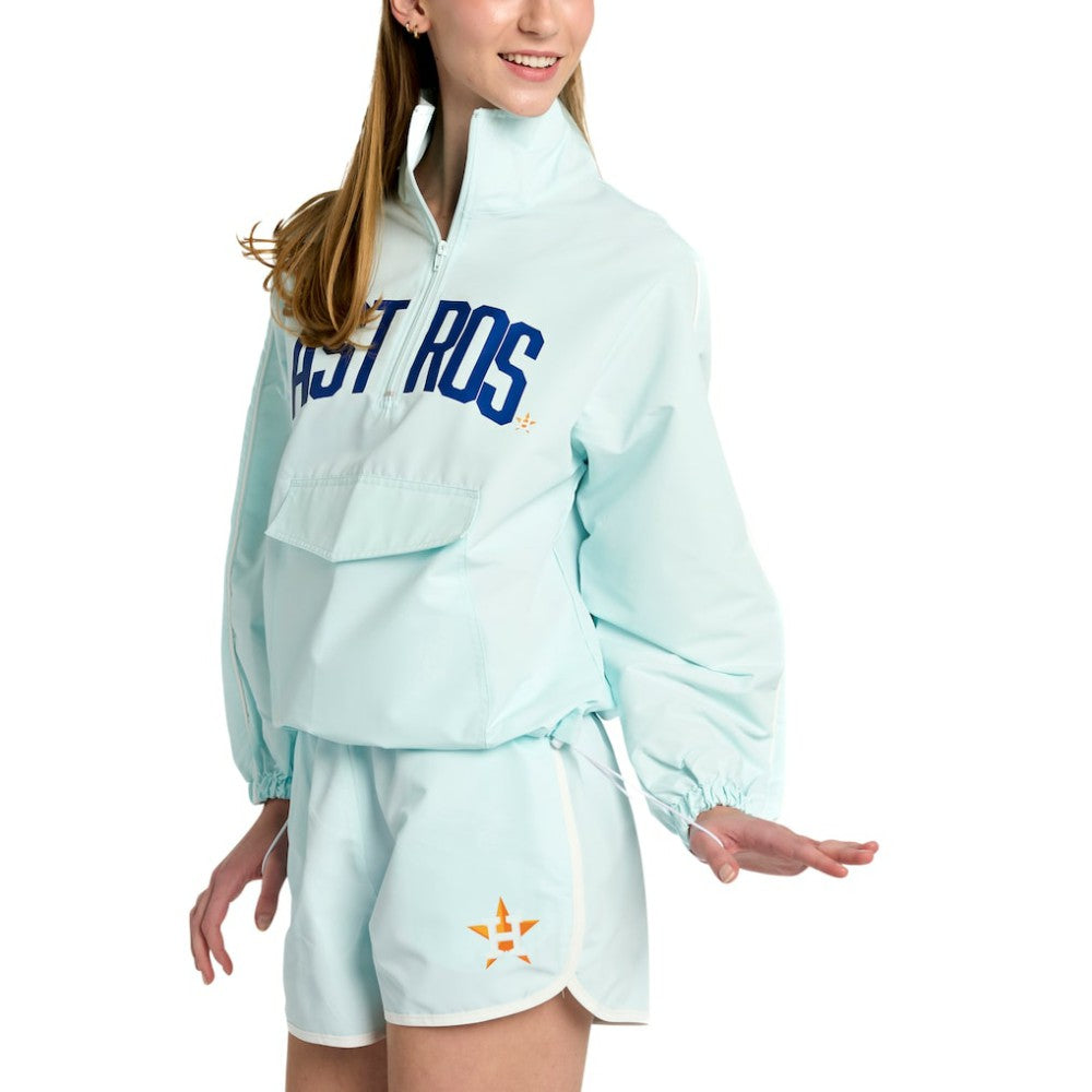 Light Blue Houston Astros Lusso Women's Parker Half-Zip Jacket