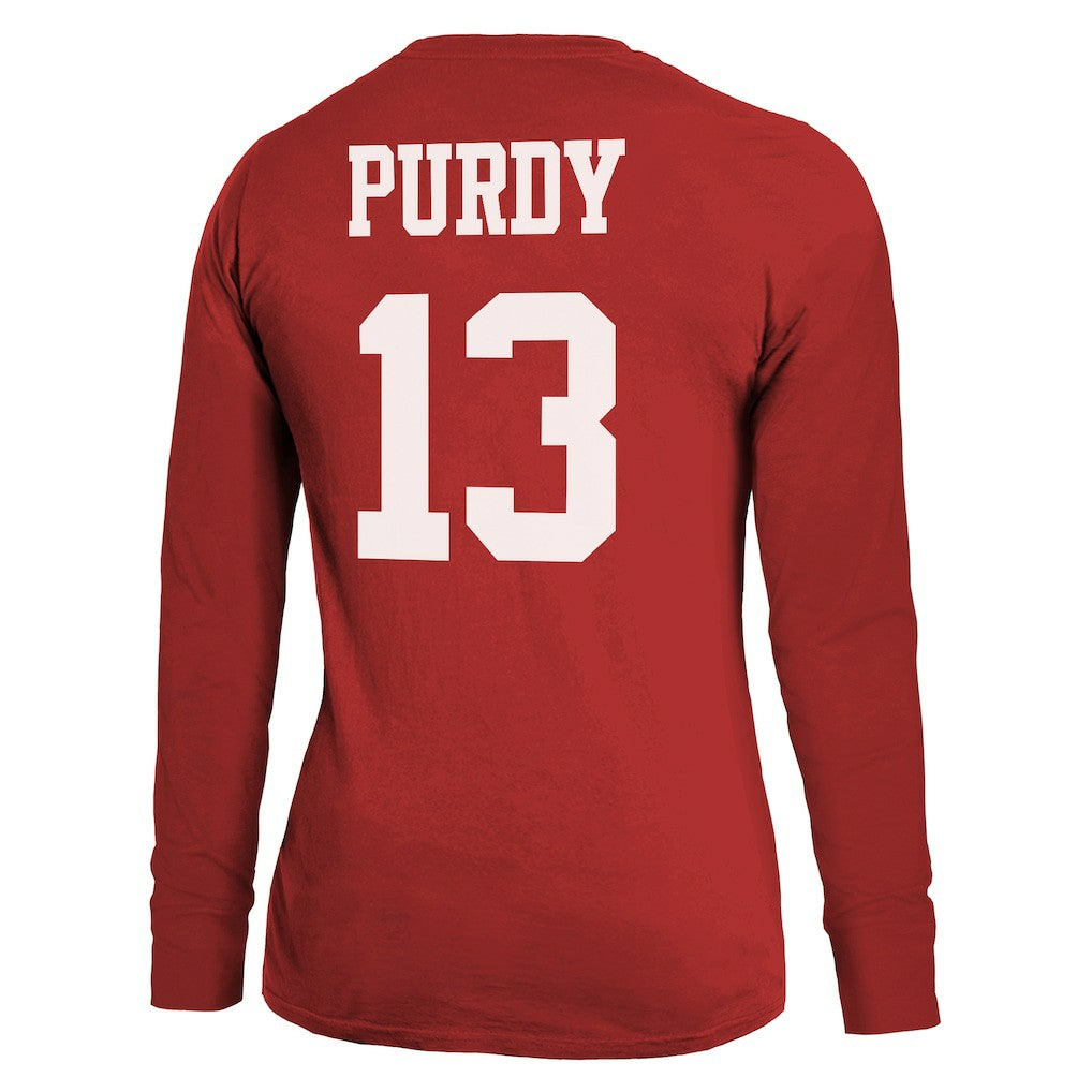 Brock Purdy  Majestic Threads Women's Player Name & Number Long Sleeve T-Shirt - San Francisco 49ers T-shirts