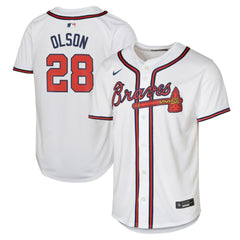 White Matt Olson Atlanta Braves Nike Youth Home Limited Player Jersey