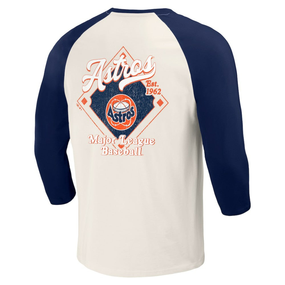 Navy/White Houston Astros Darius Rucker Collection by Fanatics Cooperstown Collection Raglan 3/4-Sleeve T-Shirt