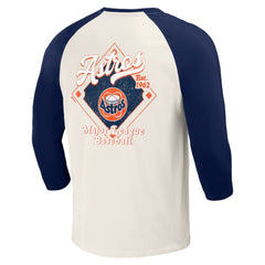 Navy/White Houston Astros Darius Rucker Collection by Fanatics Cooperstown Collection Raglan 3/4-Sleeve T-Shirt