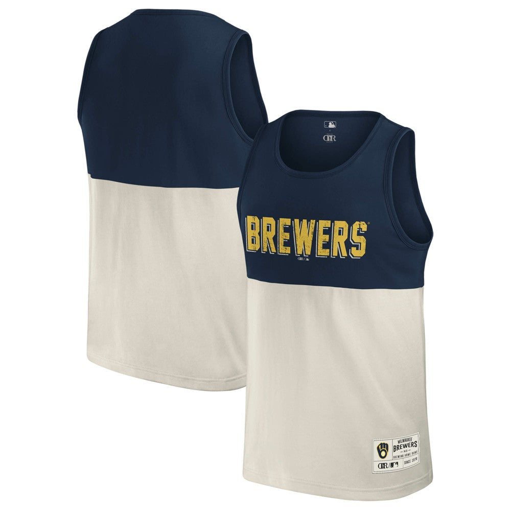 Navy Milwaukee Brewers Darius Rucker Collection by Fanatics Colorblock Tank Top