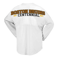 NHL Boston Bruins Fanatics Women's 100th Anniversary Spirit Jersey T-Shirt