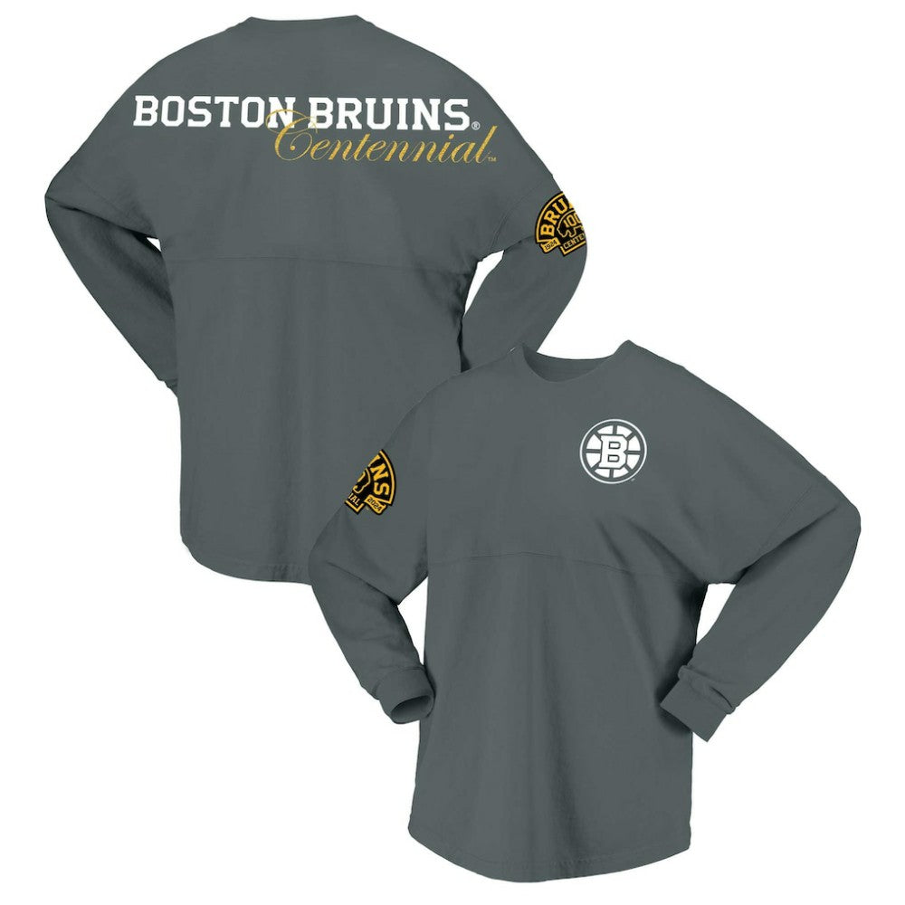 NHL Boston Bruins Fanatics Women's 100th Anniversary Spirit Jersey T-Shirt