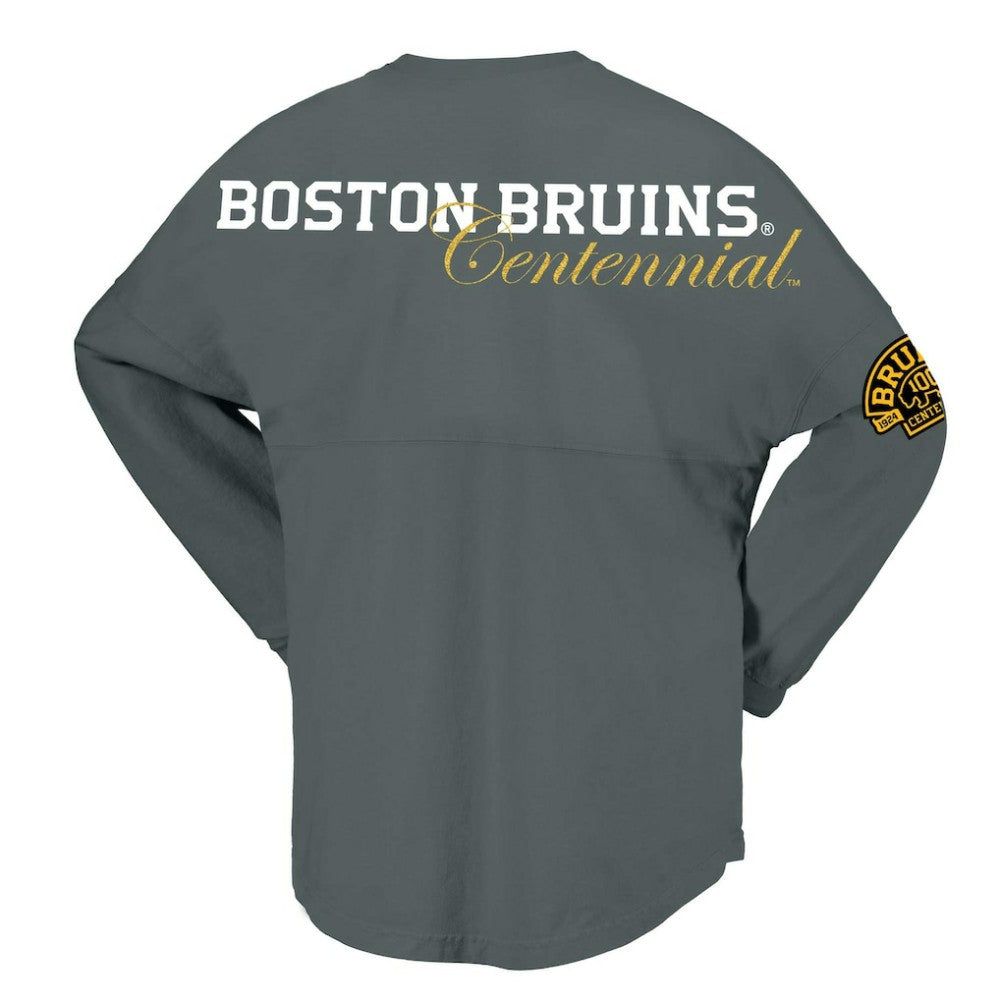 NHL Boston Bruins Fanatics Women's 100th Anniversary Spirit Jersey T-Shirt