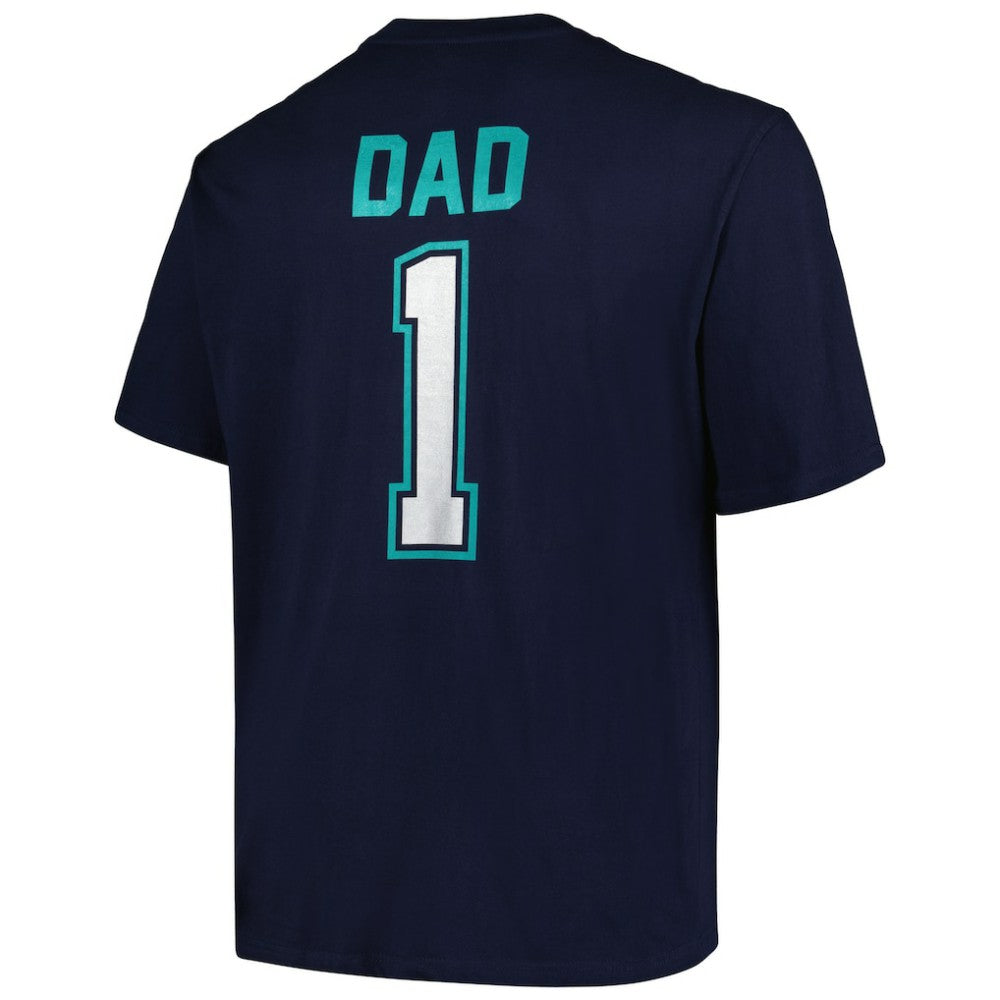Navy Seattle Mariners Profile Big & Tall #1 Dad T-Shirt