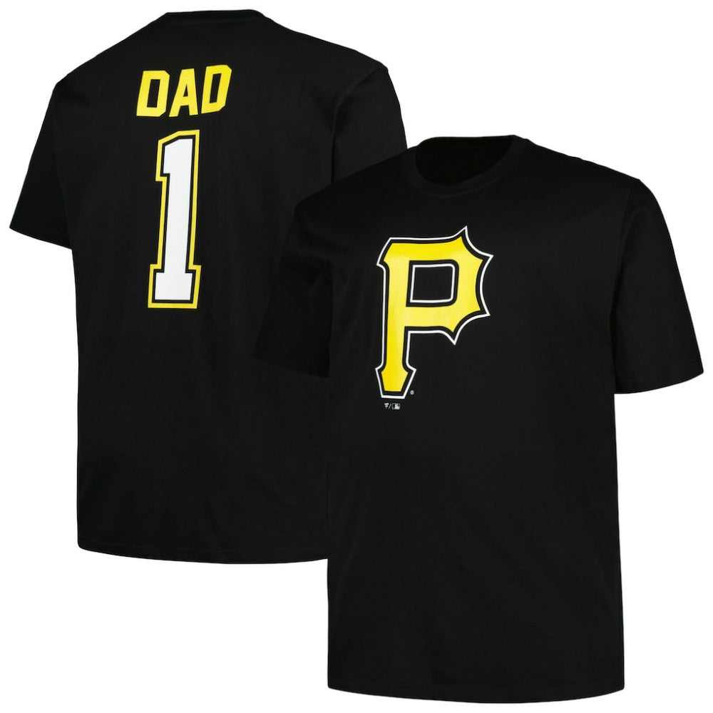 Black Pittsburgh Pirates Profile Big & Tall #1 Dad T-Shirt
