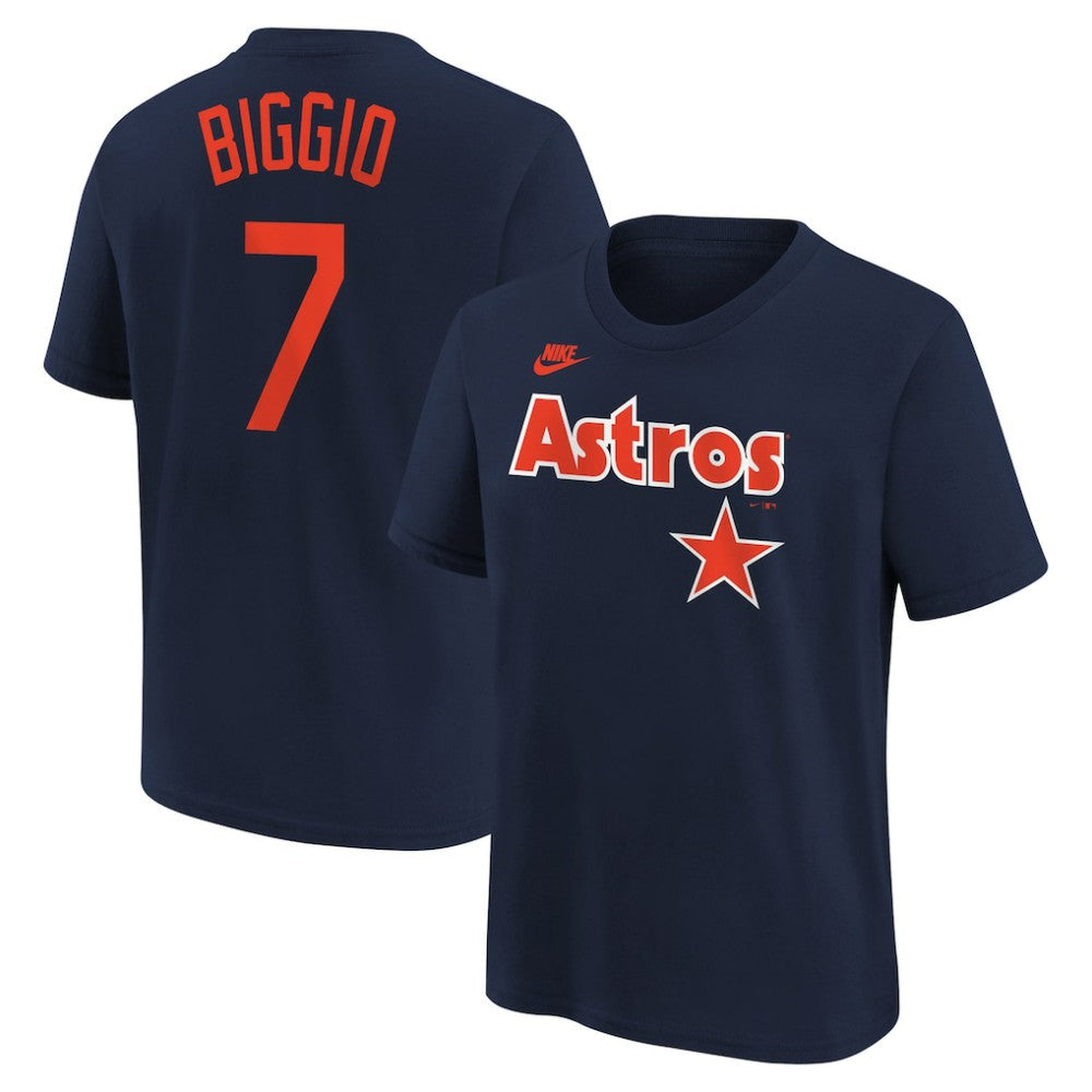 Navy Craig Biggio Houston Astros Nike Youth Cooperstown Collection Name & Number T-Shirt