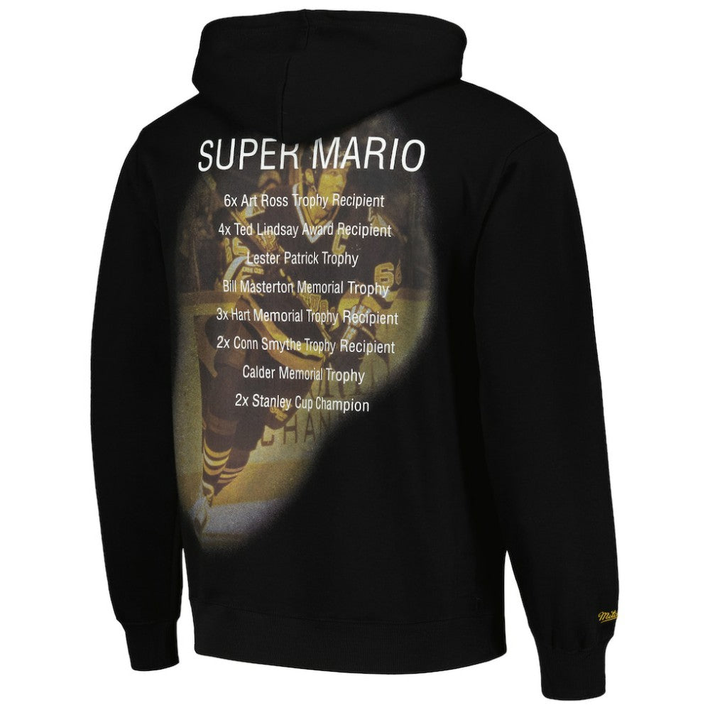 NHL Mario Lemieux Pittsburgh Penguins Mitchell & Ness Premium Name & Number Fleece Pullover Sweatshirt