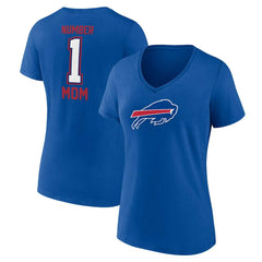 Women's Plus Size Mother's Day #1 Mom V-Neck T-Shirt - Buffalo Bills T-shirts
