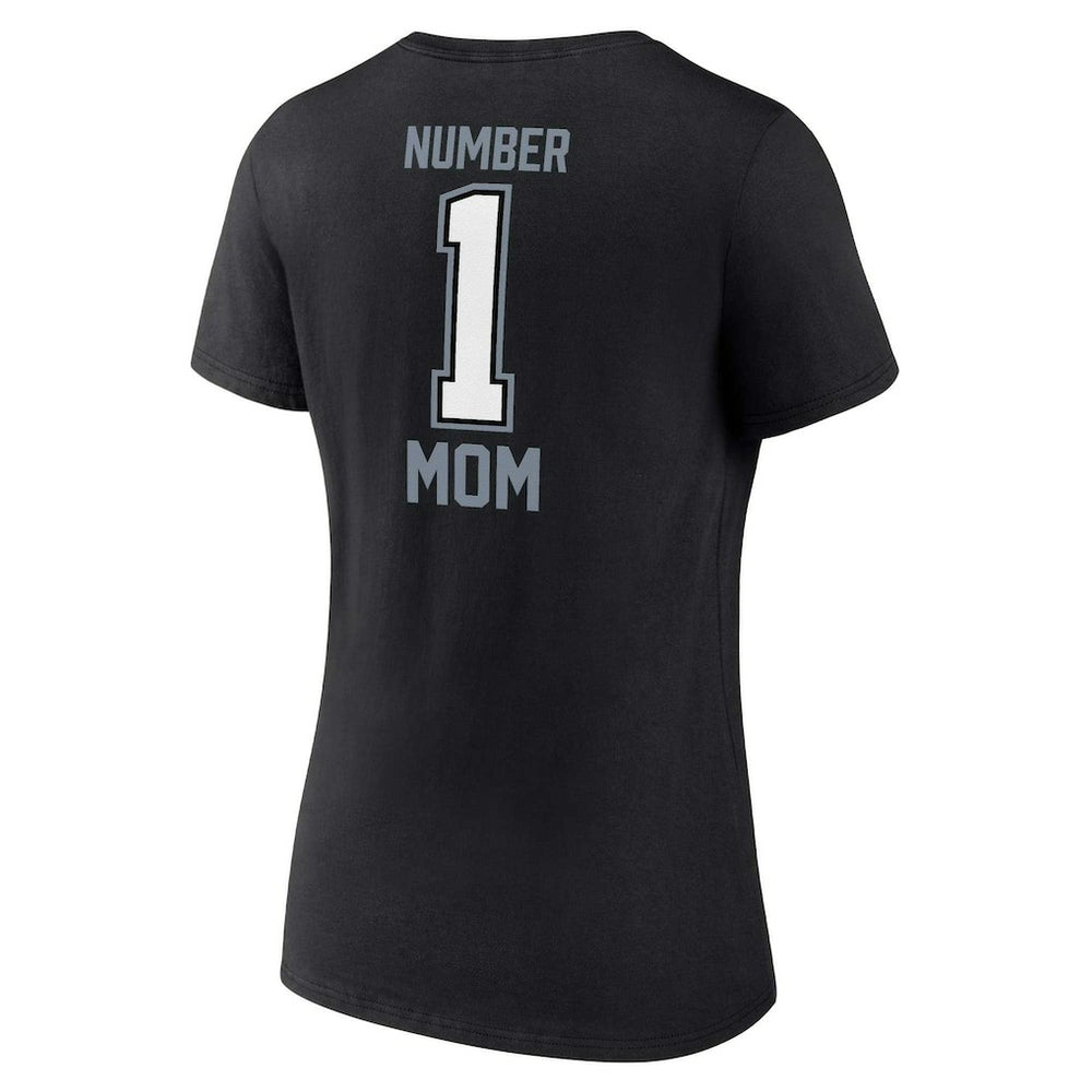 Women's Plus Size Mother's Day #1 Mom V-Neck T-Shirt - Las Vegas Raiders T-shirts