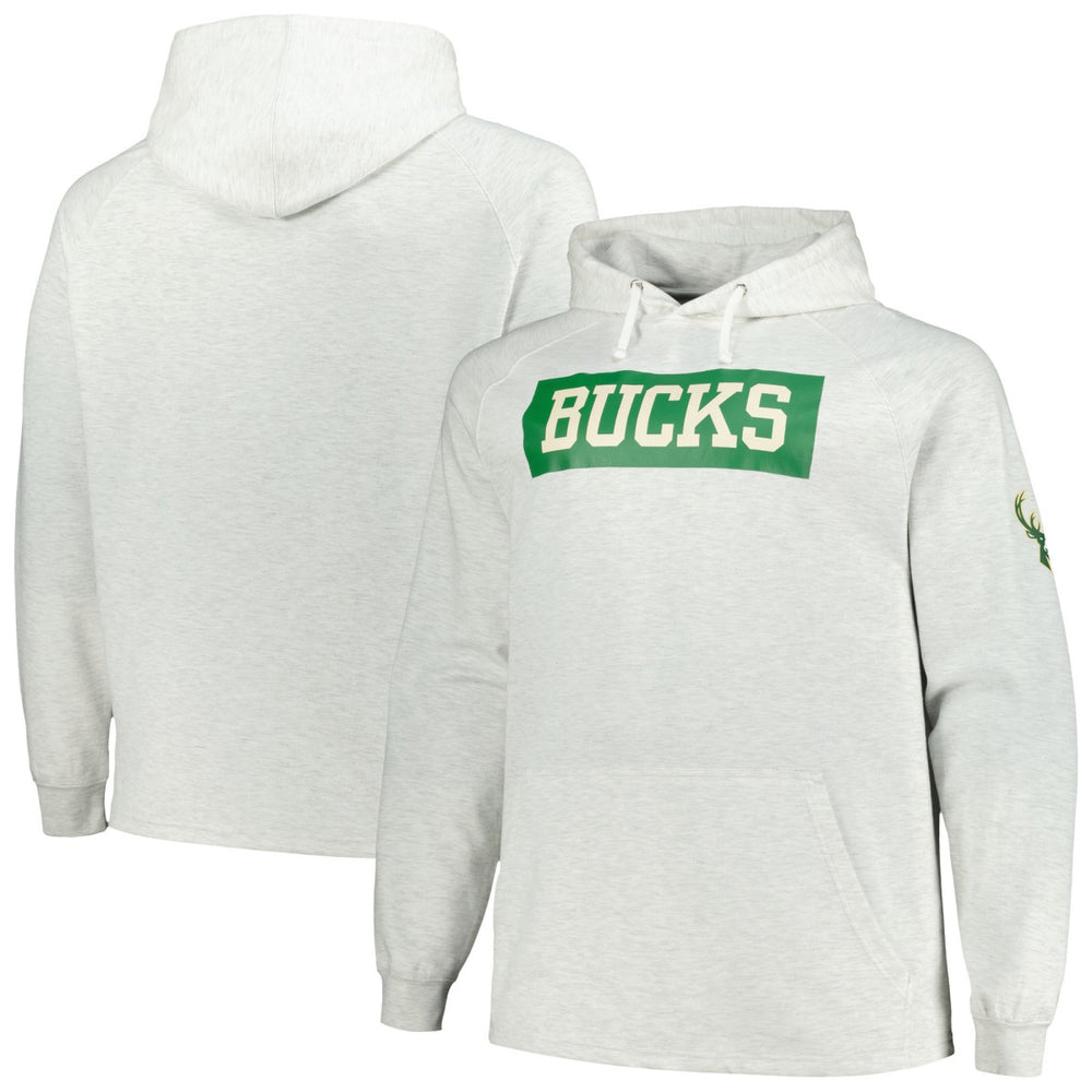 Fanatics Milwaukee Bucks Big & Tall Raglan Tri-Blend Pullover Hoodie