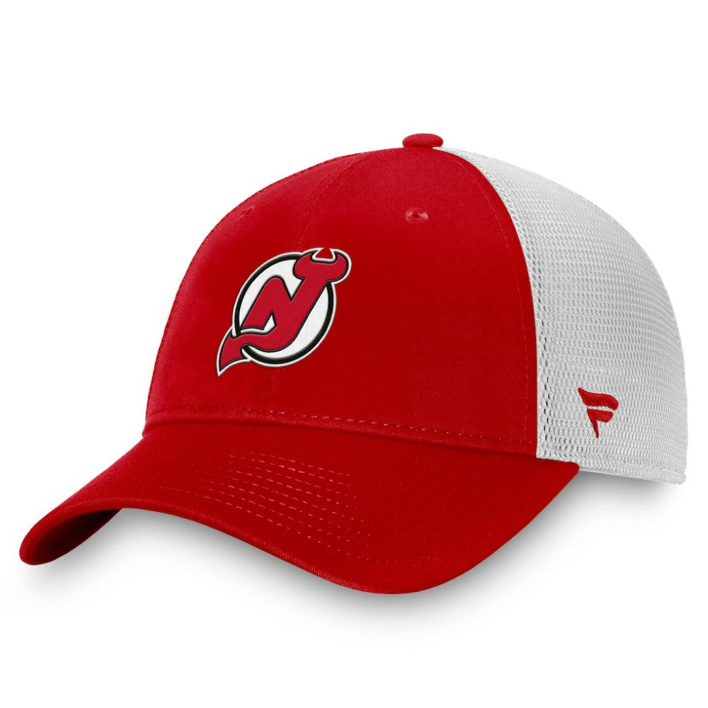 NHL New Jersey Devils Fanatics Core Primary Logo Trucker Adjustable Hat