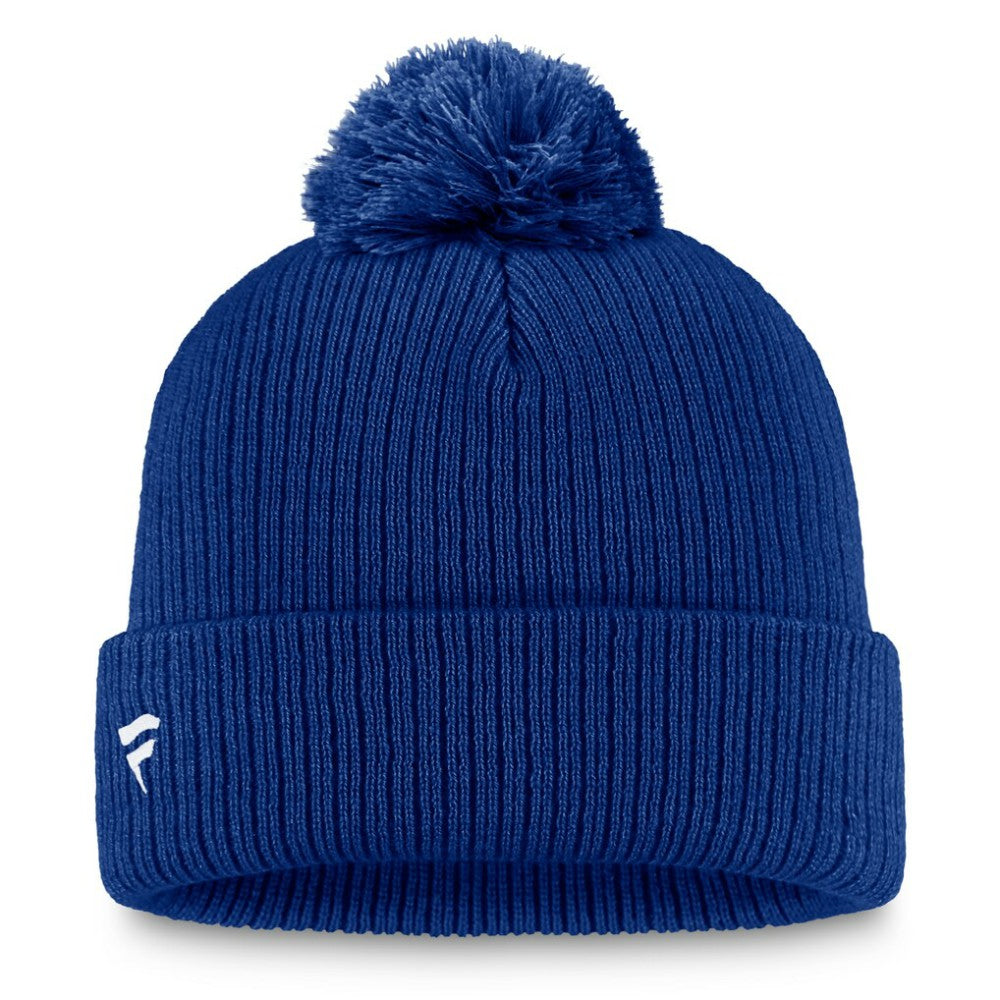 NHL Edmonton Oilers Fanatics Primary Logo Cuffed Knit Hat with Pom