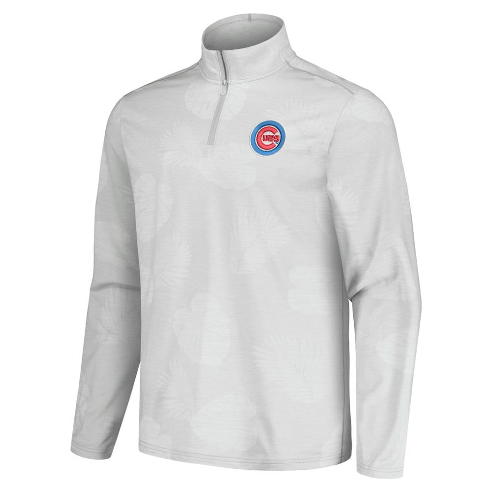 Gray Chicago Cubs Tommy Bahama Delray Frond IslandZone Half-Zip Jacket