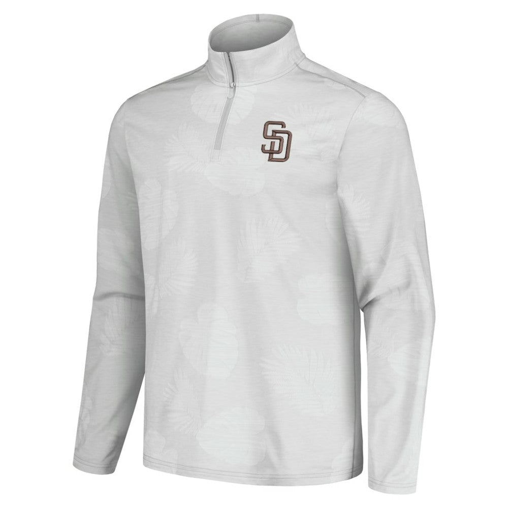 Gray San Diego Padres Tommy Bahama Delray Frond IslandZone Half-Zip Jacket