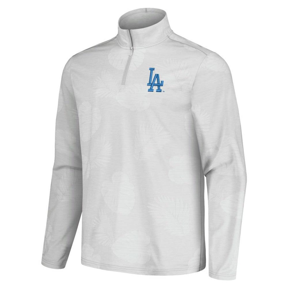 Gray Los Angeles Dodgers Tommy Bahama Delray Frond IslandZone Half-Zip Jacket