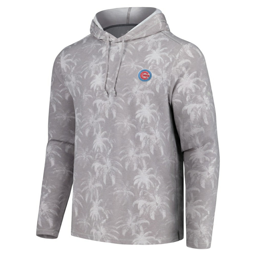 Gray Chicago Cubs Tommy Bahama Palm Frenzy Hoodie Long Sleeve T-Shirt