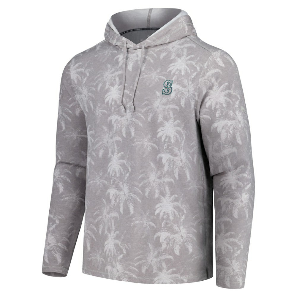 Gray Seattle Mariners Tommy Bahama Palm Frenzy Hoodie Long Sleeve T-Shirt