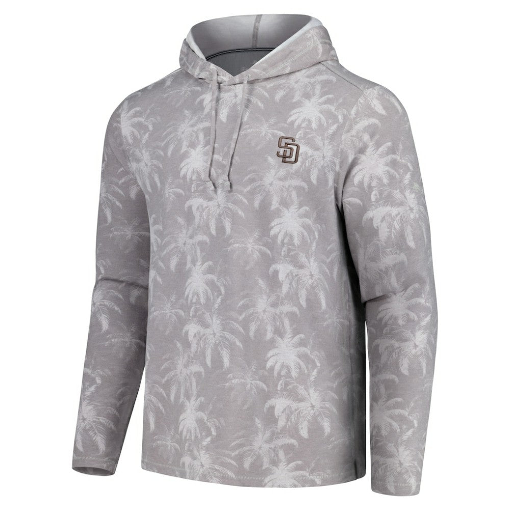 Gray San Diego Padres Tommy Bahama Palm Frenzy Hoodie Long Sleeve T-Shirt