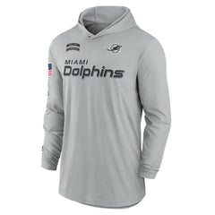 2024 Salute to Service Lightweight Dri-FIT Long Sleeve Hoodie T-Shirt - Miami Dolphins Hoodies