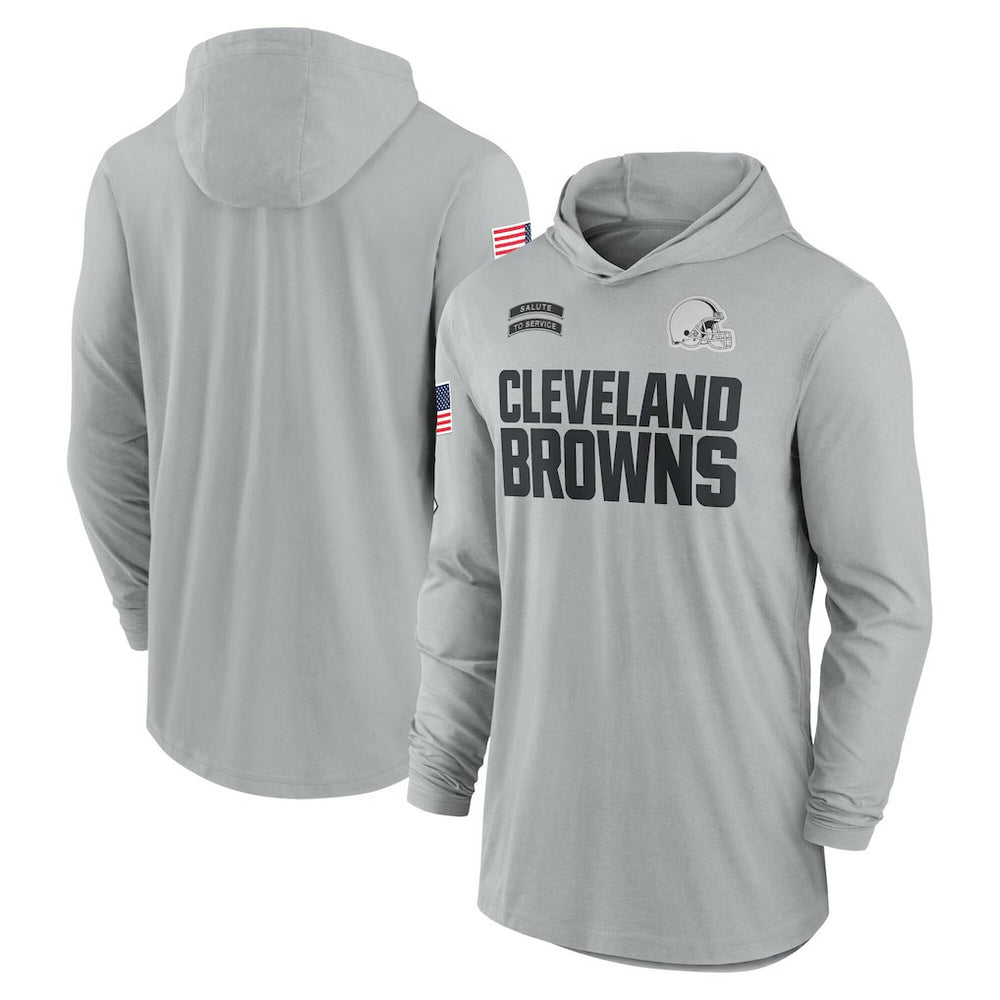 2024 Salute to Service Lightweight Dri-FIT Long Sleeve Hoodie T-Shirt - Cleveland Browns Hoodies