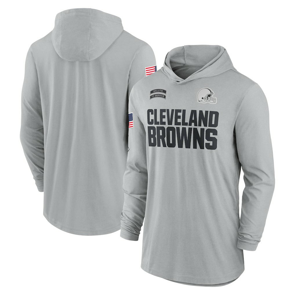 2024 Salute to Service Lightweight Dri-FIT Long Sleeve Hoodie T-Shirt - Cleveland Browns Hoodies