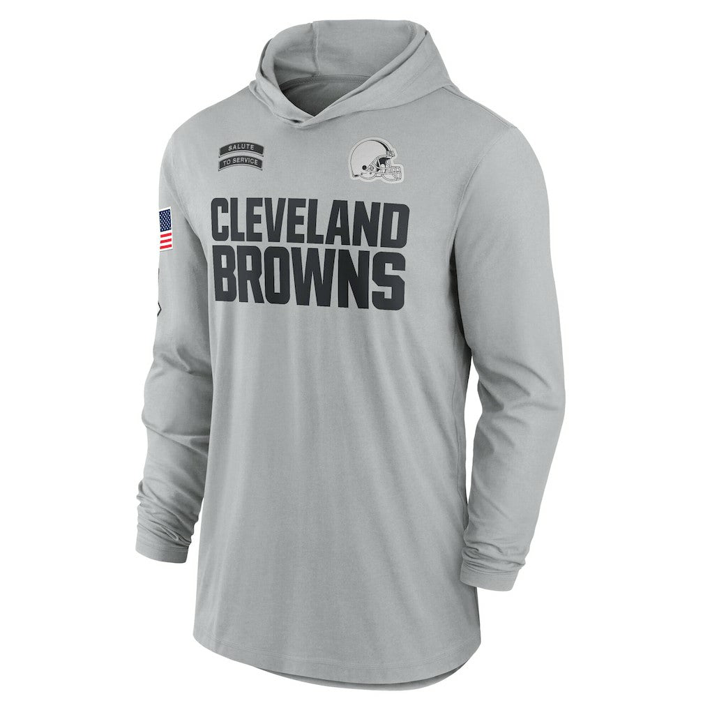 2024 Salute to Service Lightweight Dri-FIT Long Sleeve Hoodie T-Shirt - Cleveland Browns Hoodies