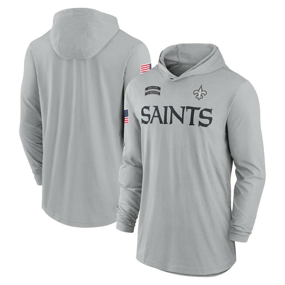 2024 Salute to Service Lightweight Dri-FIT Long Sleeve Hoodie T-Shirt - New Orleans Saints Hoodies