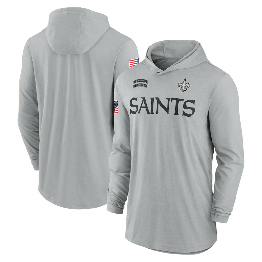 2024 Salute to Service Lightweight Dri-FIT Long Sleeve Hoodie T-Shirt - New Orleans Saints Hoodies