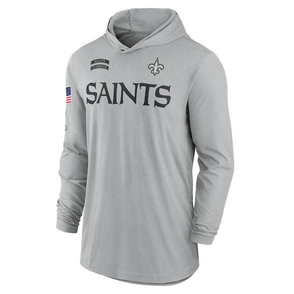 2024 Salute to Service Lightweight Dri-FIT Long Sleeve Hoodie T-Shirt - New Orleans Saints Hoodies