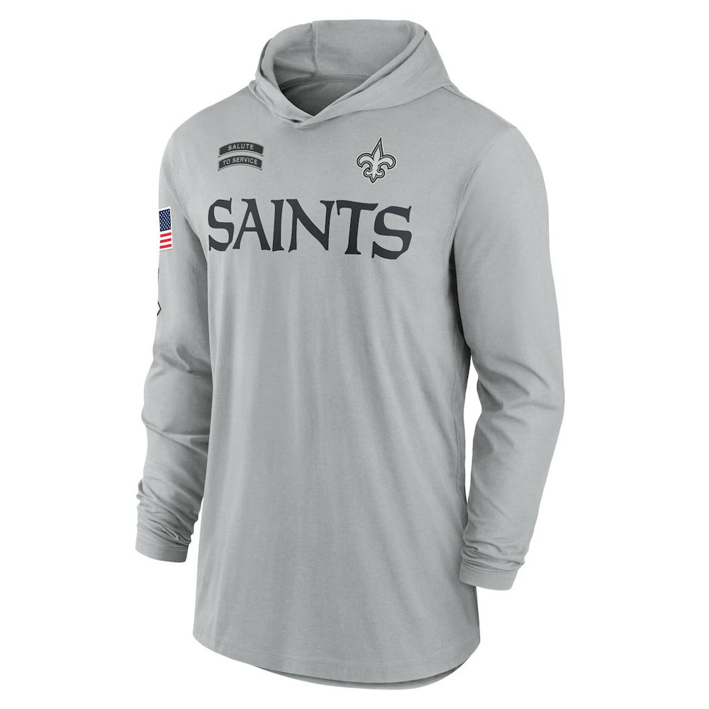 2024 Salute to Service Lightweight Dri-FIT Long Sleeve Hoodie T-Shirt - New Orleans Saints Hoodies