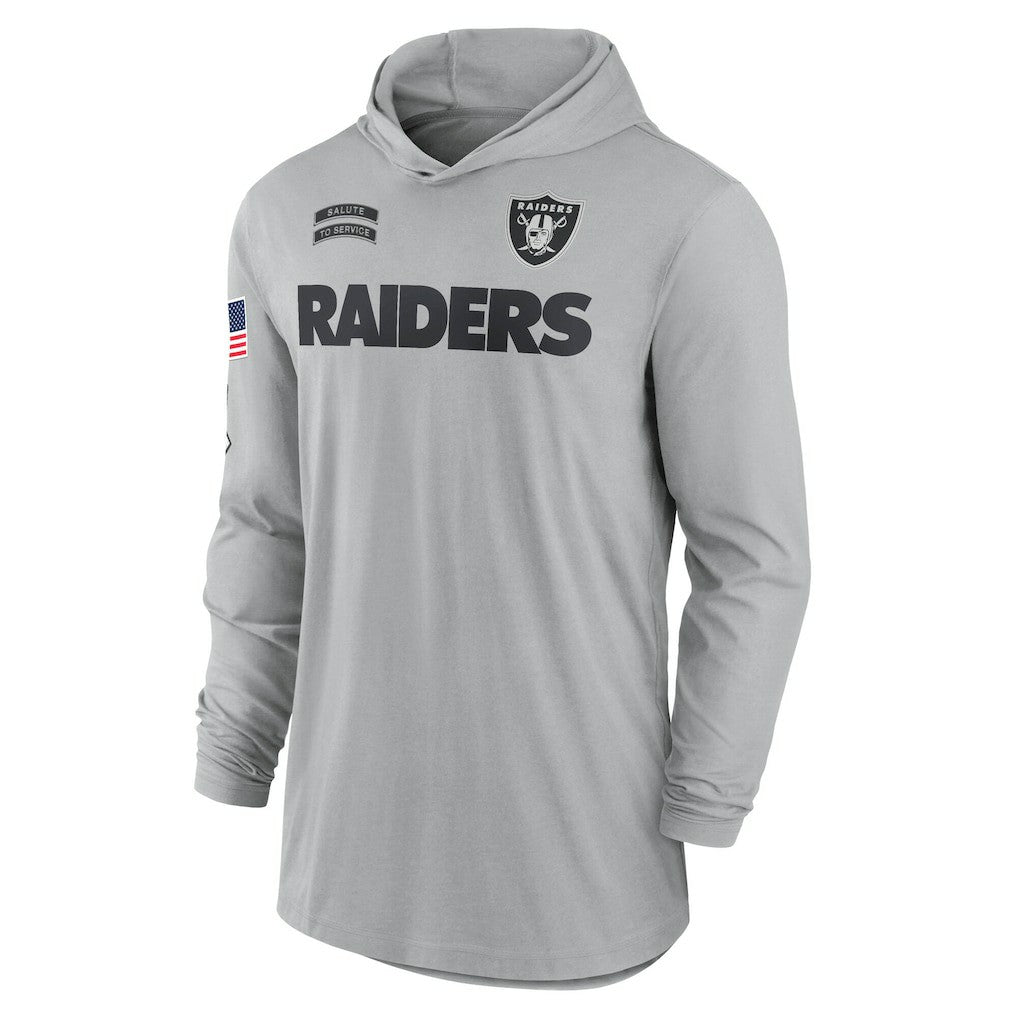 2024 Salute to Service Lightweight Dri-FIT Long Sleeve Hoodie T-Shirt - Las Vegas Raiders Hoodies