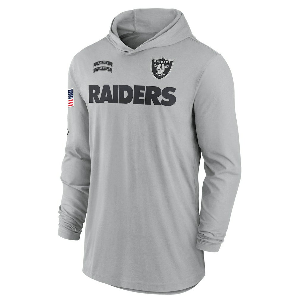 2024 Salute to Service Lightweight Dri-FIT Long Sleeve Hoodie T-Shirt - Las Vegas Raiders Hoodies
