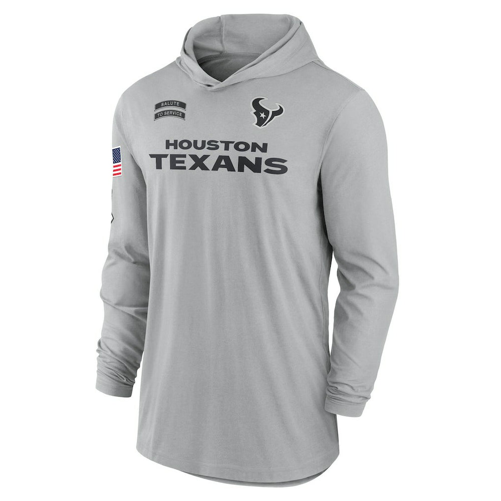 2024 Salute to Service Lightweight Dri-FIT Long Sleeve Hoodie T-Shirt - Houston Texans Hoodies