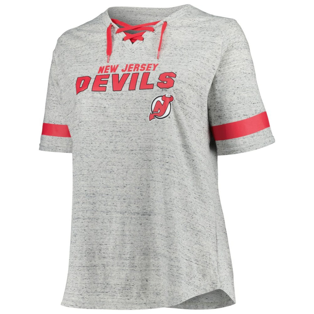 NHL New Jersey Devils Fanatics Women's Plus Size Lace-Up T-Shirt