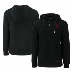 Black Cincinnati Reds Cutter & Buck City Connect Roam Eco Recycled Half-Zip Pullover Hoodie