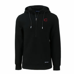 Black Cincinnati Reds Cutter & Buck City Connect Roam Eco Recycled Half-Zip Pullover Hoodie