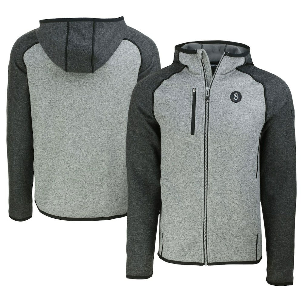 Heather Gray/Heather Charcoal Baltimore Orioles Cutter & Buck City Connect Mainsail Full-Zip Hoodie