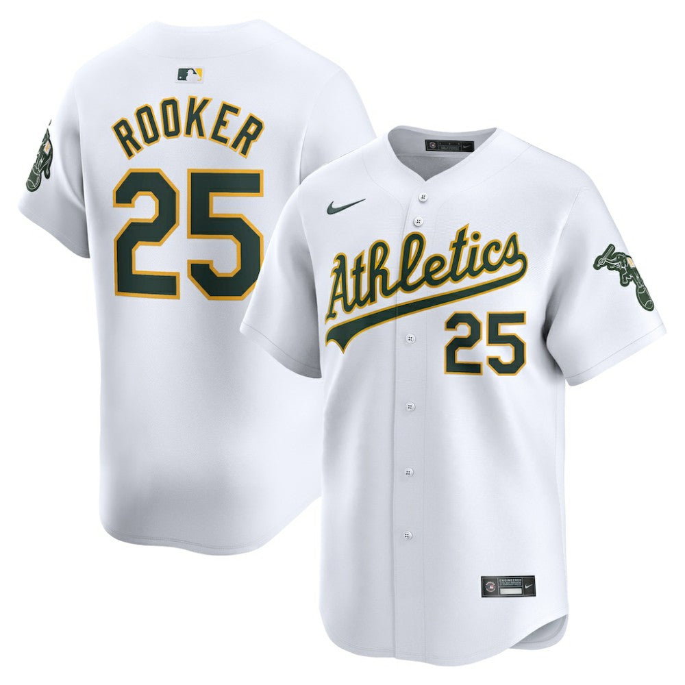 White Brent Rooker Athletics Nike Home Limited Player Jersey