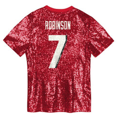 Bijan Robinson  Girls Youth Sequin V-Neck Fashion Jersey - Atlanta Falcons Jerseys