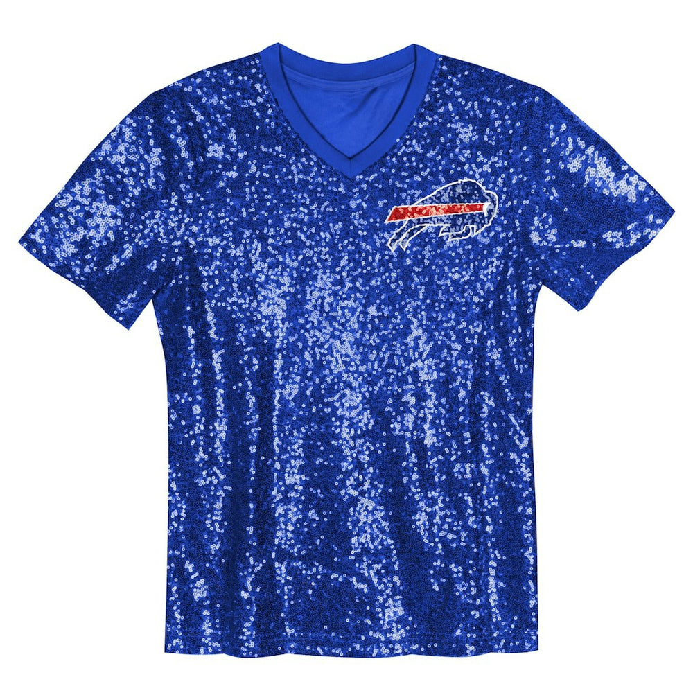 Josh Allen  Girls Youth Sequin V-Neck Fashion Jersey - Buffalo Bills Jerseys