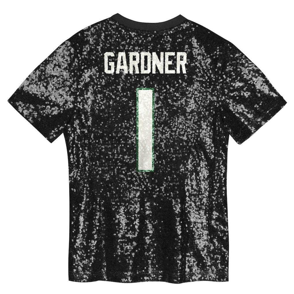 Sauce Gardner  Girls Youth Sequin V-Neck Fashion Jersey - New York Jets Jerseys